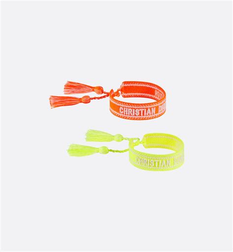 J'Adior Bracelet Set Fluorescent Yellow and Orange Cotton 